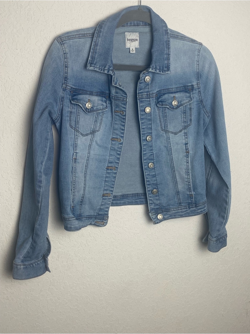Kensie Jeans Denim Jean Jacket Womens Size Small Blue Button Up Casual